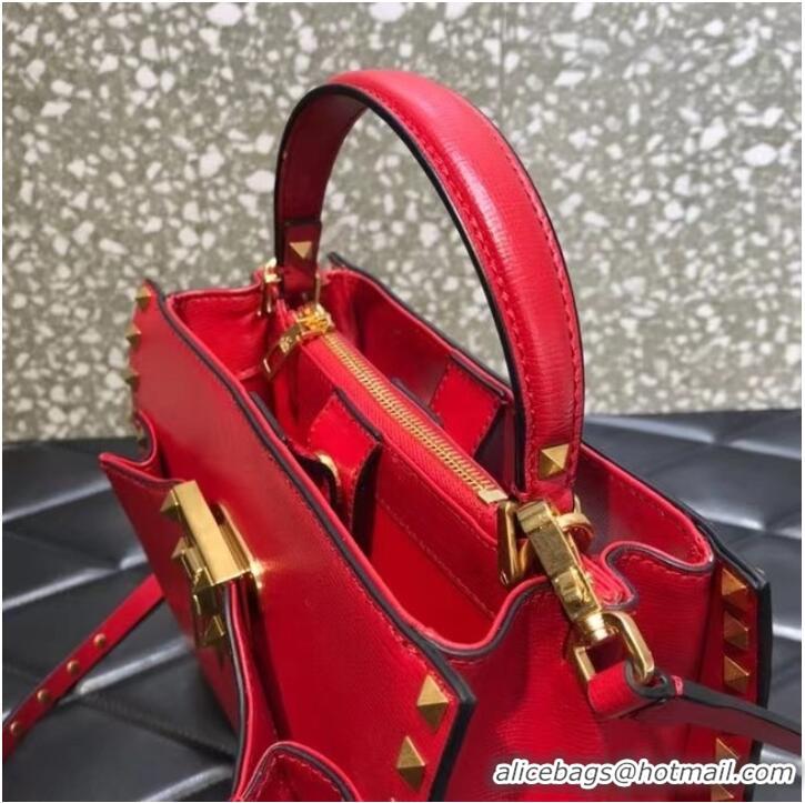 Classic VALENTINO GARAVANI Rockstud Alcove Medium grain calf leather 2B0056 red