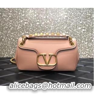 Cheapest VALENTINO GARAVANI Stud Sign nappa Shoulder Bag NL098 light pink