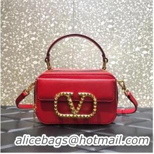 Famous Brand VALENTINO GARAVANI Rockstud Alcove small grain calf leather 2B0058 red