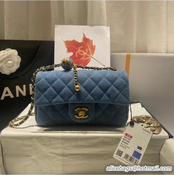 New Fashion Chanel Flap denim Shoulder Bag AS1116 blue