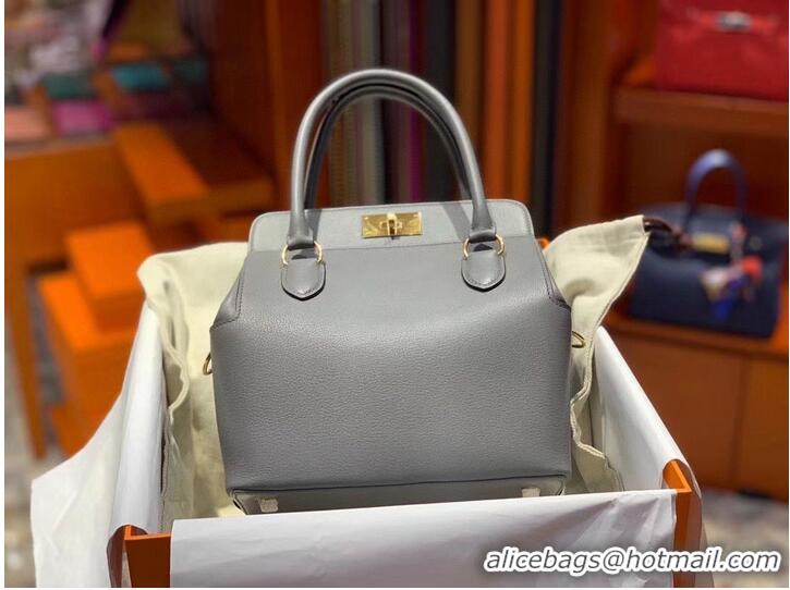 Top Quality Hermes Toolbox Togo Bag Original Leather 3259 Gray