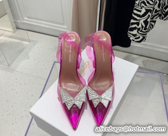 Popular Style Amina Muaddi TPU Slingback Pumps with Crystal Butterfly 9.5cm 122027 Pink