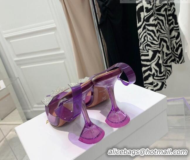 Good Product Amina Muaddi TPU Slingback Pumps with Crystal Butterfly 9.5cm 122030 Purple