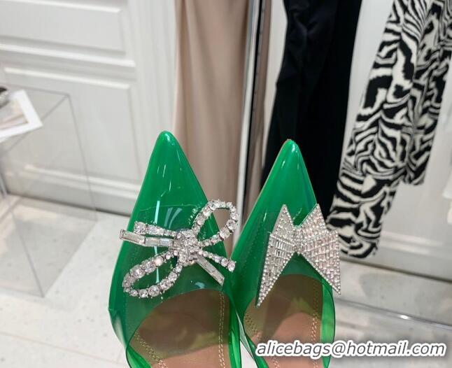 Best Product Amina Muaddi TPU Slingback Pumps with Crystal Butterfly 9.5cm 122033 Green