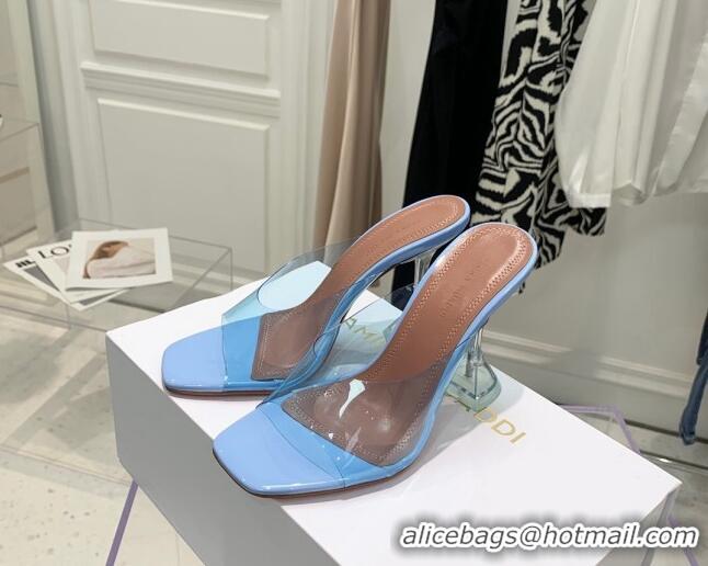 Unique Grade Amina Muaddi TPU Heel Slide Sandals 9.5cm 122043 Light Blue