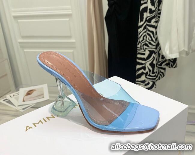 Unique Grade Amina Muaddi TPU Heel Slide Sandals 9.5cm 122043 Light Blue