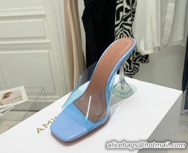 Unique Grade Amina Muaddi TPU Heel Slide Sandals 9.5cm 122043 Light Blue