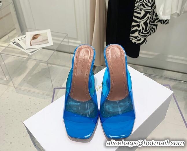 Low Price Amina Muaddi TPU Heel Slide Sandals 9.5cm 122043 Sky Blue