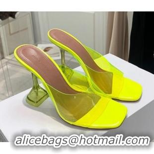 Good Product Amina Muaddi TPU Heel Slide Sandals 9.5cm 122045 Yellow