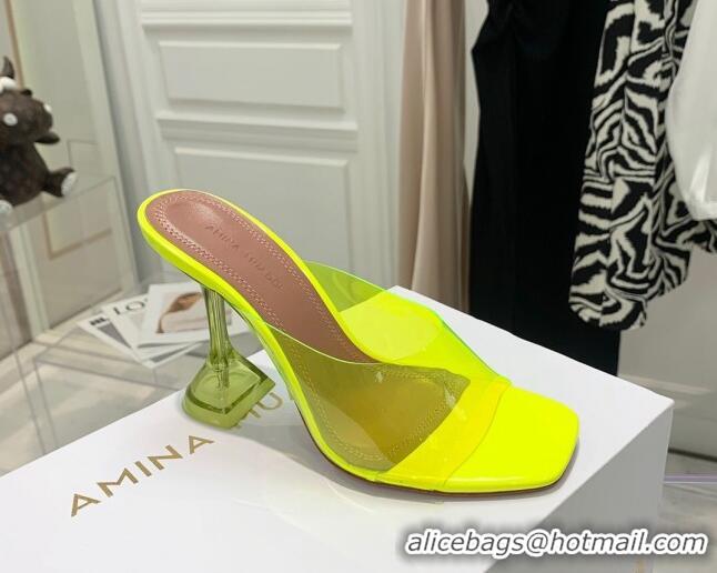 Good Product Amina Muaddi TPU Heel Slide Sandals 9.5cm 122045 Yellow