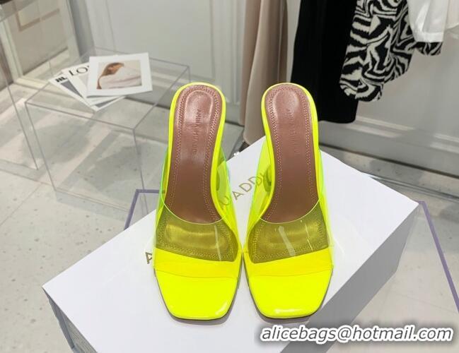 Good Product Amina Muaddi TPU Heel Slide Sandals 9.5cm 122045 Yellow