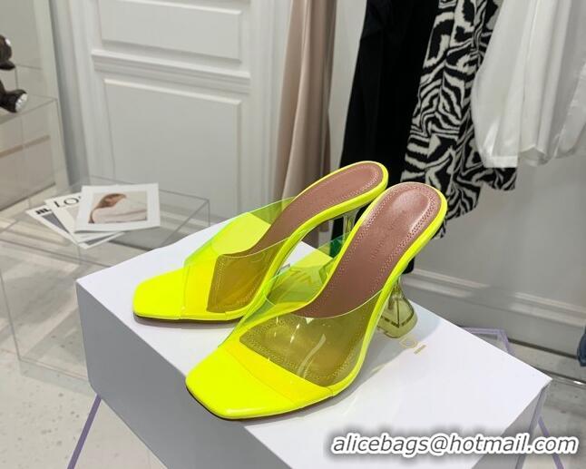 Good Product Amina Muaddi TPU Heel Slide Sandals 9.5cm 122045 Yellow