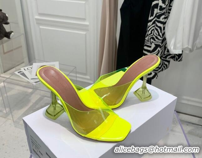 Good Product Amina Muaddi TPU Heel Slide Sandals 9.5cm 122045 Yellow