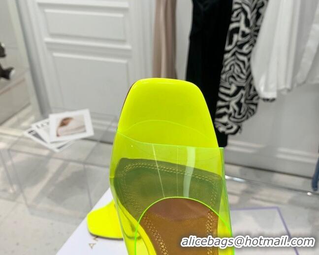 Good Product Amina Muaddi TPU Heel Slide Sandals 9.5cm 122045 Yellow