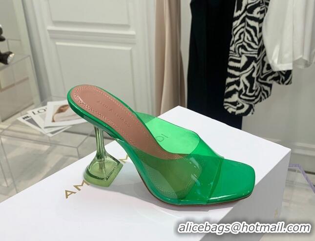 Low Cost Amina Muaddi TPU Heel Slide Sandals 9.5cm 122049 Green