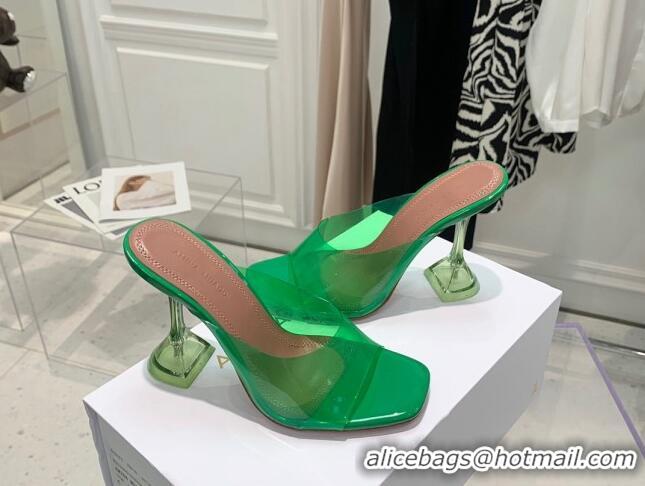 Low Cost Amina Muaddi TPU Heel Slide Sandals 9.5cm 122049 Green