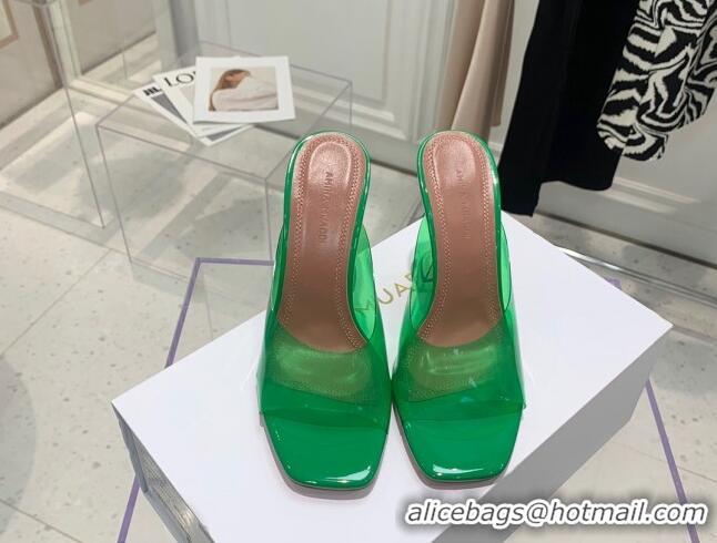 Low Cost Amina Muaddi TPU Heel Slide Sandals 9.5cm 122049 Green