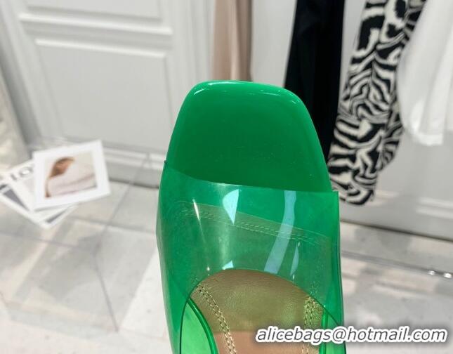 Low Cost Amina Muaddi TPU Heel Slide Sandals 9.5cm 122049 Green