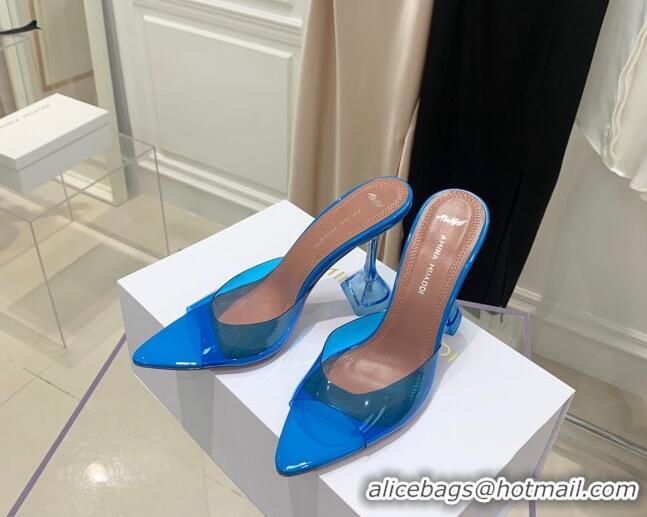 Popular Amina Muaddi TPU Pointed Slide Sandals 9.5cm 122059 Sky Blue