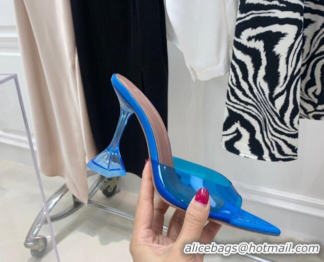 Popular Amina Muaddi TPU Pointed Slide Sandals 9.5cm 122059 Sky Blue