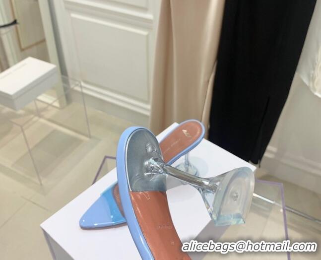 Pretty Style Amina Muaddi TPU Pointed Slide Sandals 9.5cm 122059 Light Blue