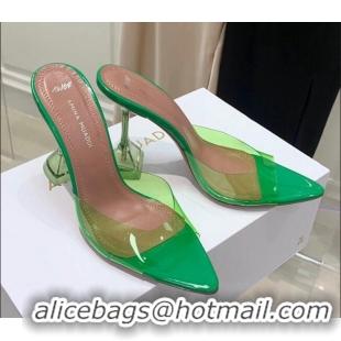 Good Quality Amina Muaddi TPU Pointed Slide Sandals 9.5cm 122059 Green