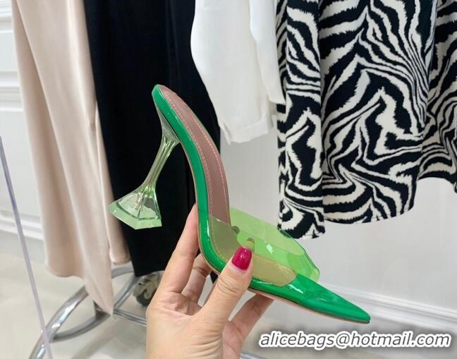 Good Quality Amina Muaddi TPU Pointed Slide Sandals 9.5cm 122059 Green