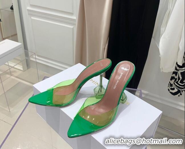 Good Quality Amina Muaddi TPU Pointed Slide Sandals 9.5cm 122059 Green