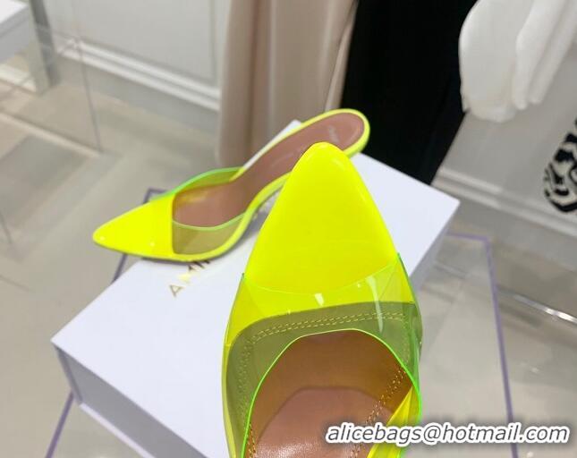 Cheap Price Amina Muaddi TPU Pointed Slide Sandals 9.5cm 122059 Yellow