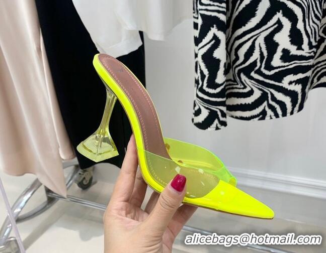 Cheap Price Amina Muaddi TPU Pointed Slide Sandals 9.5cm 122059 Yellow