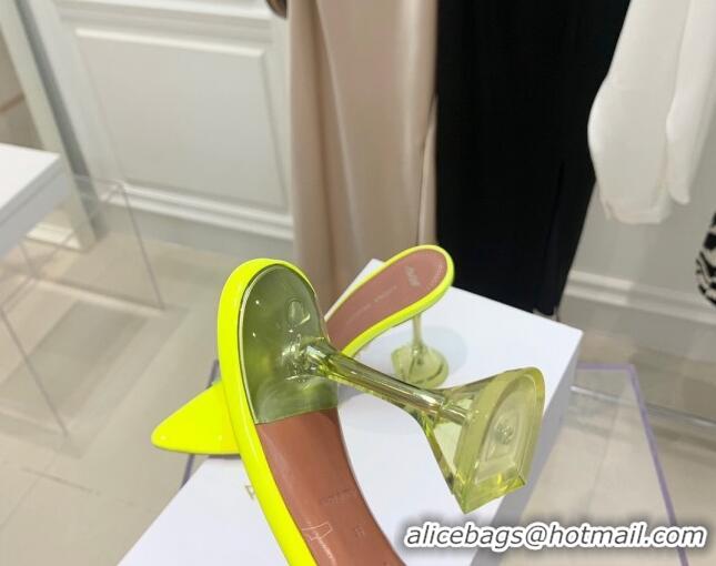 Cheap Price Amina Muaddi TPU Pointed Slide Sandals 9.5cm 122059 Yellow