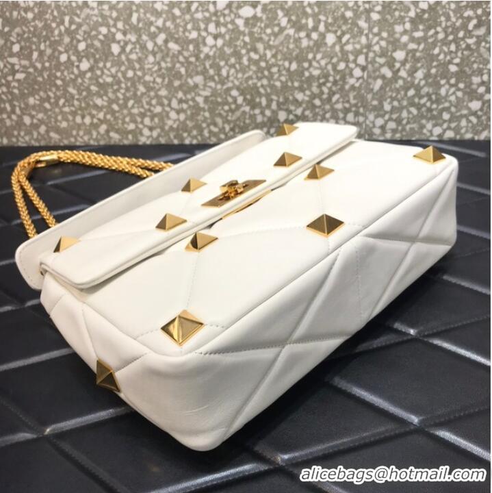 Promotional VALENTINO GARAVANI Roman Stud Large Napa sheepskin leather 1189L white