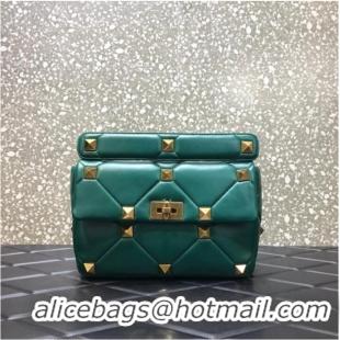 Promotional VALENTINO GARAVANI Roman Stud Large Napa sheepskin leather 1189L green