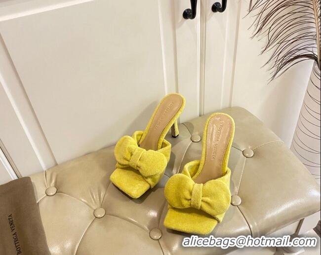 Good Product Bottega Veneta Towel Bow High Heel Slide Sandals 10cm 011308 Yellow