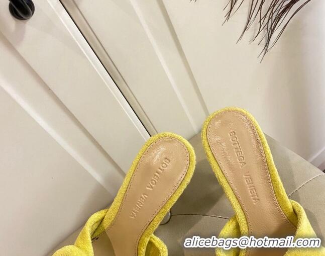 Good Product Bottega Veneta Towel Bow High Heel Slide Sandals 10cm 011308 Yellow