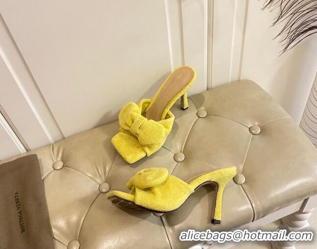 Good Product Bottega Veneta Towel Bow High Heel Slide Sandals 10cm 011308 Yellow