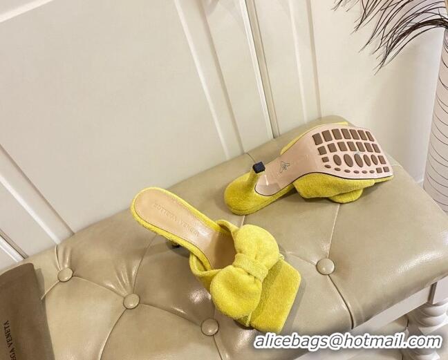 Good Product Bottega Veneta Towel Bow High Heel Slide Sandals 10cm 011308 Yellow