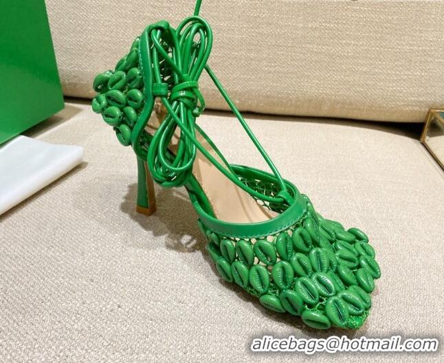 Best Luxury Bottega Veneta Stretch Mesh Sandals 9cm 021403 Green