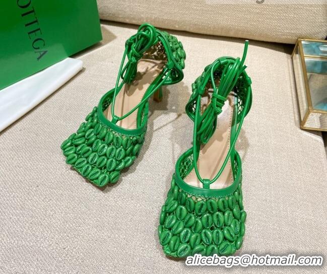 Best Luxury Bottega Veneta Stretch Mesh Sandals 9cm 021403 Green