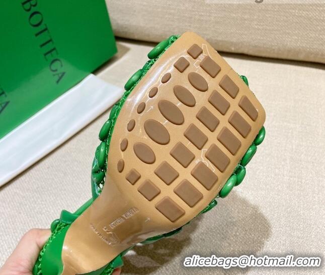 Best Luxury Bottega Veneta Stretch Mesh Sandals 9cm 021403 Green