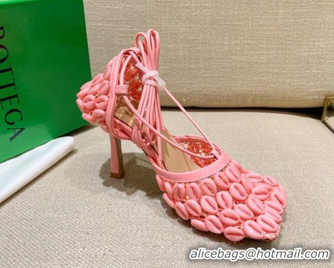 Classic Bottega Veneta Stretch Mesh Sandals 9cm 021403 Pink