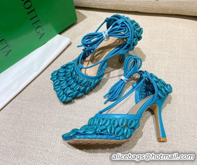 Best Price Bottega Veneta Stretch Mesh Sandals 9cm 021403 Blue