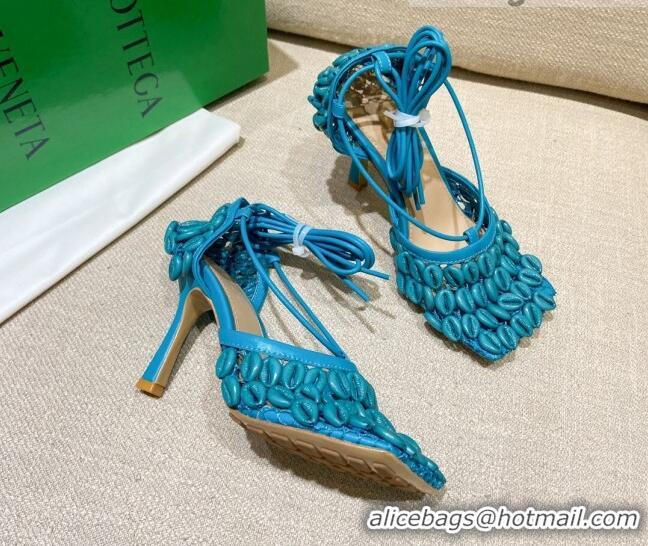 Best Price Bottega Veneta Stretch Mesh Sandals 9cm 021403 Blue