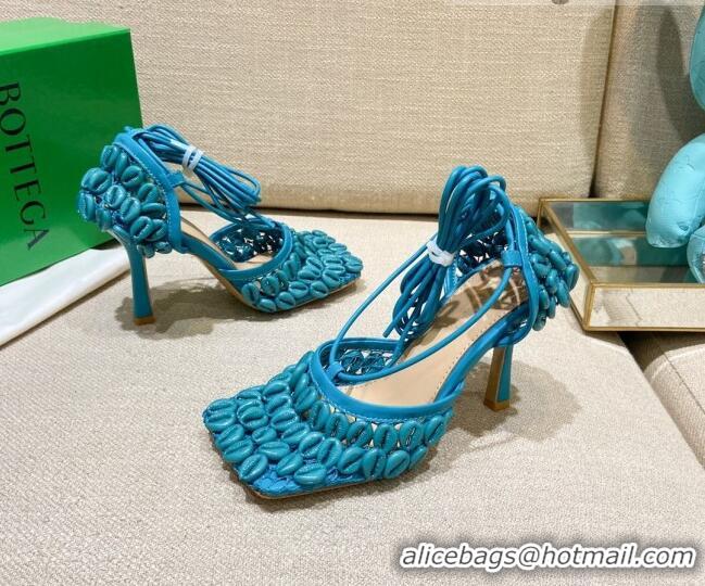 Best Price Bottega Veneta Stretch Mesh Sandals 9cm 021403 Blue