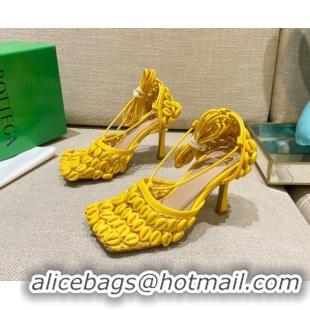 Classic Hot Bottega Veneta Stretch Mesh Sandals 9cm 021403 Yellow