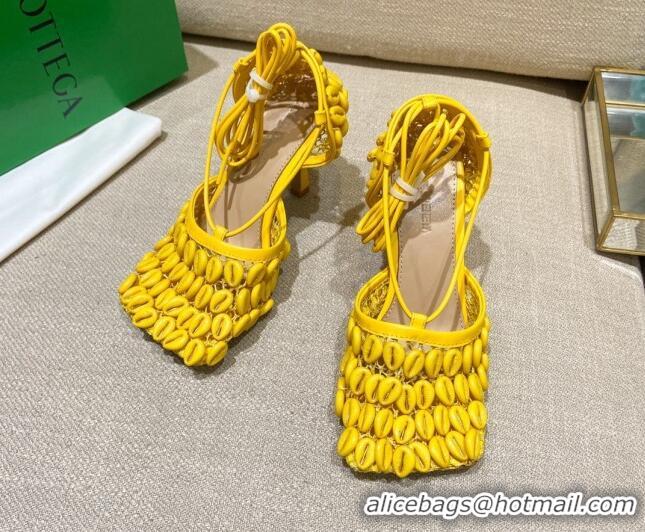 Classic Hot Bottega Veneta Stretch Mesh Sandals 9cm 021403 Yellow