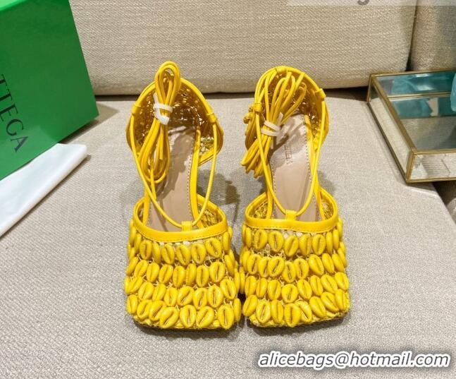 Classic Hot Bottega Veneta Stretch Mesh Sandals 9cm 021403 Yellow