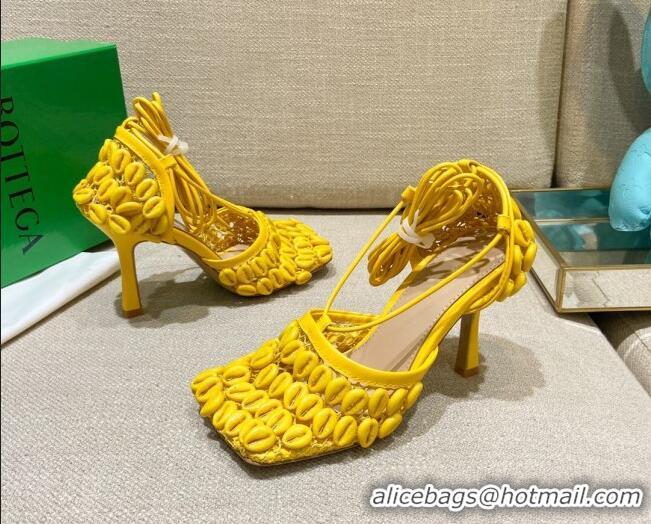 Classic Hot Bottega Veneta Stretch Mesh Sandals 9cm 021403 Yellow