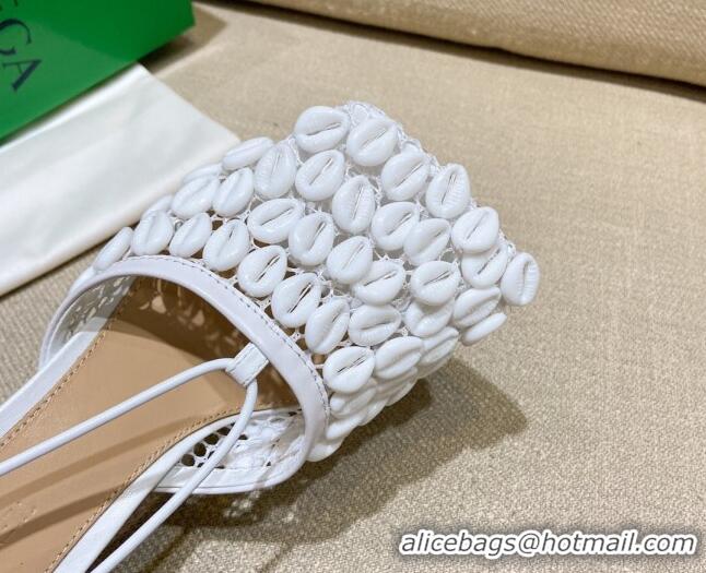 Grade Quality Bottega Veneta Stretch Mesh Sandals 9cm 021407 Chalk White