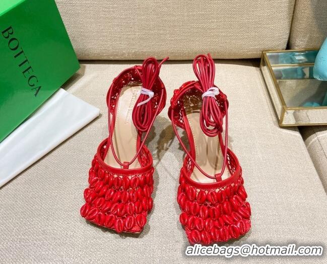 Sumptuous Bottega Veneta Stretch Mesh Sandals 9cm 021407 Red